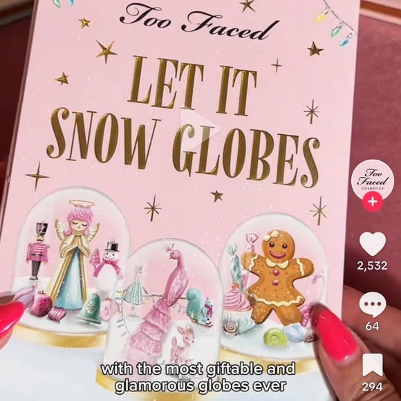 NWT Too Faced Limited Edition Let It Snow Globes 3 Piece Set Brand New in Box - Picture 2 of 13